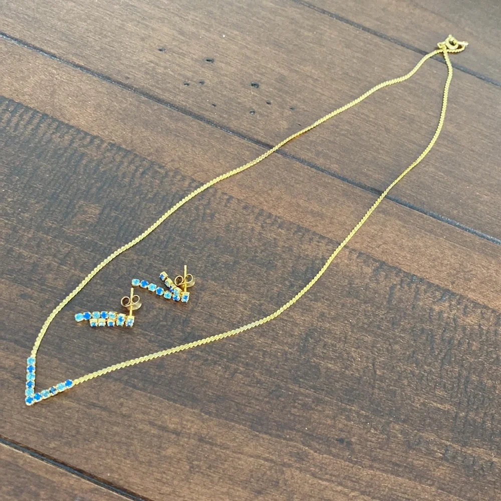 Rhinestone necklace and earrings